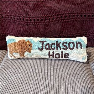 Chandler 4 Corners Jackson Hole Buffalo Lumbar Hooked Pillow NEW! firm